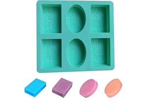 HELWEET Moule Savon, Moule à Savon en Silicone, Moulle a Savon Fait Maison, Soap Mold, Fournitures de Fabrication de Savon Moule de Cuisson Doux Antiadhésif pour Muffins à Cupcakes,Pour Fait Maison Artisanat