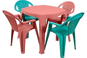 GARDENIA Set Baby Tavolo + 4 Sedie in Resina