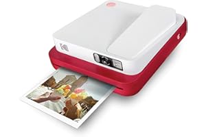 KODAK SMILE Classic, appareil photo numérique avec Bluetooth (Rouge) images de 16 mp, 35 impressions par charge – Comprend : papier photo ZINK de 3,5 x 4,25 pouces, Cadres autocollants, Camera Only