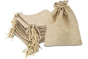 PuretéavHom 20 Stück Jutesäckchen 15x20cm Geschenksäckchen Stoffsäckchen mit Zugband Säckchen zum Befüllen Geschenktüten Wiederverwendbare für Schmuckbeutel Hochzeitsgeschenke DIY Handwerk Party