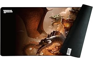 Konix Dungeons and Dragons XXL Podkładka pod mysz 90 x 46 cm do PC Gaming - silikonowa powierzchnia 3D - Tiamat Wzór
