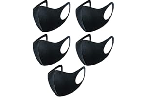 REQUISITE NEEDS 5 mascarillas negras antipolvo | Máscara de tela lavable y reutilizable