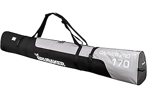 Brubaker - Borsa da sci Craver PRO, imbottita e con chiusura a cerniera lampo, 170 o 190cm