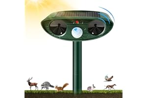 HEEGFF Cat Repellent Deterrent for Gardens UK, Ultrasonic Cat Repellent, Solar Rat Repellent, Ultrasonic Animal Repeller with PIR Sensor for Dog Cat Fox Bird Deterrent