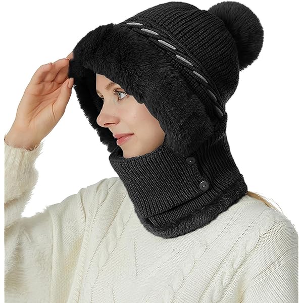 Chapeau Homme BASSDASH Bonnet D'hiver Avec Doublure En Polaire épaisse Et Chaude Pour Homme Et Femme, Coupe Extensible, Unisexe, Noir, One Size Bonnet Kalenji