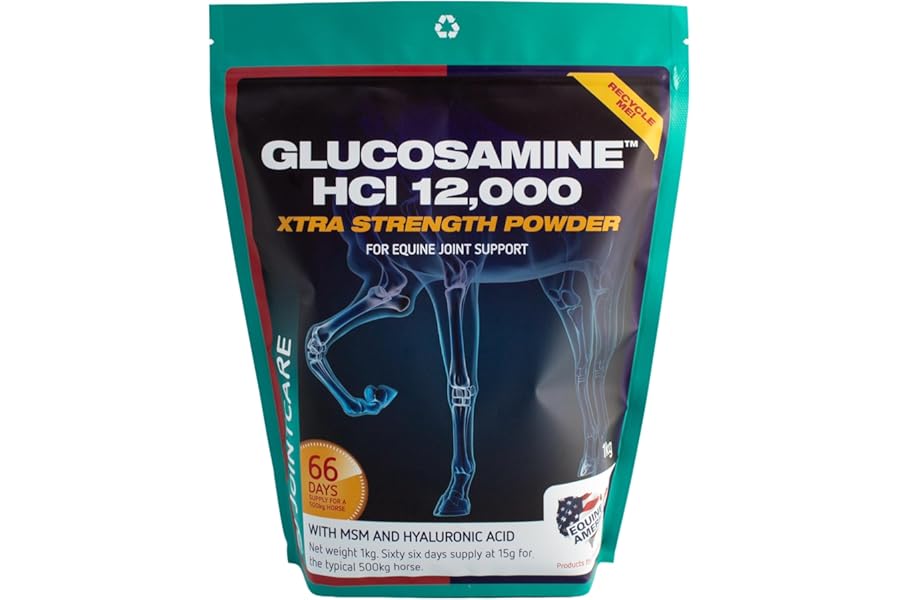 Equine America Glucosamine HCI 12000 | Premium Ready To Use Horse & Pony Supplement | Support For Joints & Mobility | 1kg