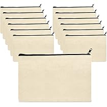40 Astucci In Tela Con Cerniera - 21x13 Cm, Bianchi, Per Fai Da Te, Scuola E Ufficio