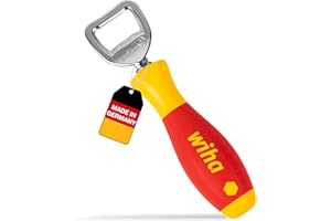 ‎WIHA Wiha Flaschenöffner SoftFinish® Werkzeuggriff, Geschenk für Männer, Bieröffner, Kapselheber, Kneipe und Küche, Männergeschenk für Vatertag (04703)