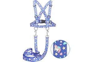 TuKIIE Pferdeleine Kinder, Pferdegeschirr für Kinder für 3-12 Jährige mit Verstellbarer 2m Langer Kinderleine, Pferdeleine zum Spielen für Kinder, Winter Ski und Snowboardgurt für Kinder (Unicorn)