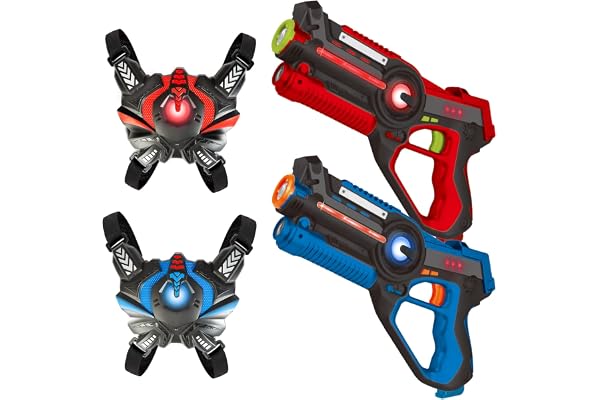 FORHISHER Pistolet Laser Game Enfant, Jeu de Pistolet Laser avec Gilets, Laser Battle Set 2 Joueurs,Lazer Game Pistolet et Gilet,Meilleur Cadeau pour 4 5 6 7 8 9 10 11 12+ Ans Garçons Filles