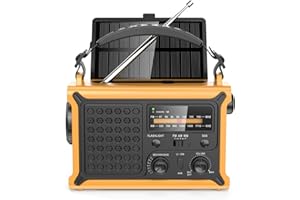 MINORZ Notfallradio mit Große Solarplane, 12000mAh Kurbelradio mit AM/FM Weltempfänger, HiFi Klangqualit, SOS, Taschenlampe & Leselampe, IPX6 Wasserdicht, Solar Radio für Outdoor Camping Notfall