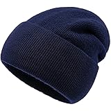 Lallier Berretto in 100% Lana Merino con Fodera in Pile per Uomo e Donna, Cappello Invernale in Maglia a Costine in Pura Lana