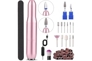 OBSGUMU Electric Nail Files Set,Electric Nail Drills for Acrylic Nails Professional,Portable 20000 RPM Adjustable Speed Nail Drill Machine with for Beginners Women