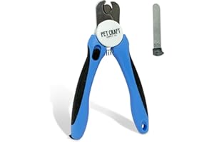 Pet Craft Supply Tagliaunghie e tagliaunghie per cani e gatti, con protezione di sicurezza per evitare tagli eccessivi, lima per unghie in omaggio, kit essenziale per la toelettatura dei cuccioli