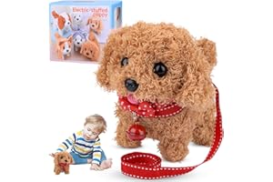 Quixion Realistischer Roboter Welpe, Roboter Welpe, Roboter Hund, Haustier PlüSchtier, Hund Spielzeug Kinder Hund Mit Leine Der LäUft Und Bellt, Bellendes Hunde Spielzeug füR Jungen Und MäDchen