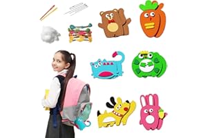 Crusward Cucito per Bambini, Kit Cucito Bambini con Ornamenti per Bambole Set Cucito Fai da Te, Kit da Cucito Bambini per Educativo, Regalo Compleanno, Lavoretti Creativi