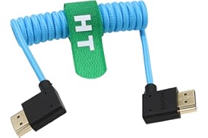 HangTon 4K 120Hz 60p 8K 30p HDMI 2.1 kabel prawy lewy kąt do Ninja V SmallHD BMPCC 6K Feelworld Panasonic Sony, Canon, Nikon, ZCAM