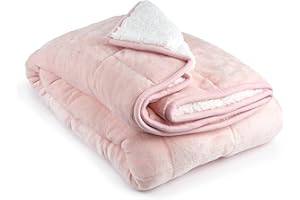 Emma Barclay Beschwerte Sherpa-Decke, 127 x 152 cm, Blush Pink