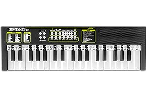 Bontempi 15 3780 KeyRhythm - Tastiera Digitale a 37 Tasti, Passo 2 cm con Funzione Apprendimento, Presa per Cuffie, USB-C, 480x150x40 mm, per Bambini e Principianti