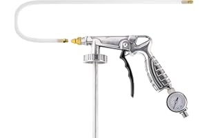 TCP Global Air Rust Proofing and Undercoating Gun with Gauge - Includes 22" Long Flexible Extension Wand with Multi-Directional Nozzle - Spray Truck Bed Liner Coating, Rubberized Undercoat, Chip Guard