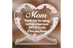 MMDOCO Geschenke für Mama Weihnachten, Geschenke für Mom, Herzförmiges Acryl-Plakette Dekoration, Geburtstagsgeschenk für Mama, Weihnachten Geschenk für Mama, Mama Geschenk, Mutter Geschenk