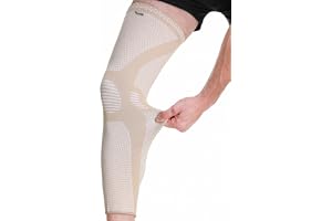 Neotech Care - Ben/knästöd - stickat bambufibertyg - elastisk och andningsaktiv - medium kompression (Beige färg, Storlek L
