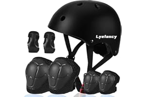 Lyefancy Kids Bike Helmet and Pads Set for 3-13 Years old Boys Girls, Toddler Helmet Protective Gear Set, Adjustable Safety Kids Helmet Elbow Knee Pads Set for Scooter Cycling Skateboard Skating