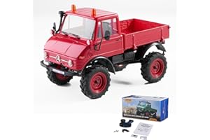 WOWRC FMS 1/24 RC Crawler, FCX24 Mercedes-Benz Unimog 4X4 RC Rock Crawler, 2.4Ghz Hobby Grade RC Car Model Off Road Vehicle RTR for Adults with 7.4V 380mAh Battery, Red