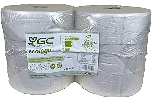 Fashion Manufacturer Papier hygiènique Maxi Jumbo ouate Blanc 2 Plis T380 M - Paquet de 6 Rouleaux