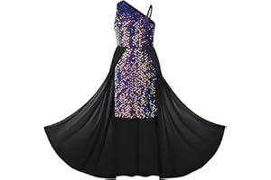 GRACE KARIN Robe à Sequins Asymétrique sans Manches Une épaule pour Petite Fille en Ligne