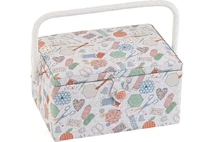 Hobby Gift Medium Näh-Aufbewahrungsbox, Holz/Stoff, Happydashery