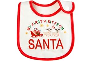 SATINIOR Christmas Baby Bibs Baby Feeding Bib First Christmas Gifts for Boy Girl Babies Newborn Toddlers