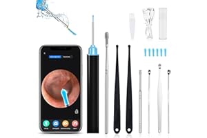 PAIRIER Ear Wax Removal Kit Camera,1080P Visual Ear Cleaner,Upgraded Otoscope Earwax Removal Kit with 6 Lights and 7 PCS Ear Set for iPhone,ipad,Android/Adults,Kids,Pets
