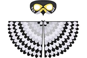 URAQT Alas Disfraz Pajaro Niños, 2pcs Disfraz Niña y Niños con Mascara y Alas de Pajaro, Capa Ropa Pajarito de Fieltro de 3 a 8 Años, Disfraces para Halloween Navidad Cosplay Carnaval Fiesta