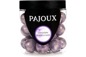 Pajoux Chocolate Blackcurrant (Small) 130g | White Chocolate - White Chocolate Covered Fruit - Blackcurrant - Palm Oil Free - Chocolate in a Gift Jar