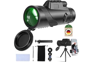 YONHESHI 12x50 HD Monokular Teleskop,BAK4 Prisma & FMC-Vergütetem Objektiv,leichtes handlich mit Smartphone-Halterung Stativ für Vogelbeobachtung, Jagd, Wandern, Konzert,Camping