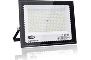 TKDAKSY Faro LED Esterno 150W, Bianco Freddo 6500K, IP66 Impermeabile Faretti LED Esterno, 15000LM Faretti Led Esterno, per Giardini, Cortili, Garage, Tetti, Terrazze, Parcheggi, Piazze e Banchine