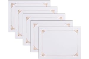 Better Office Products 25 Pack White Certificate Holders, Diploma Holders, Document Covers with Gold Foil Border, for Letter Size Paper, 25 Count, White