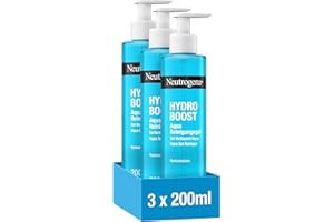 ‎NEUTROGENA Neutrogena Hydro Boost Aqua Reinigungsgel(3x200ml), sanfte Gesichtsreinigung mit Hyaluronsäure und Glycerin, feuchtigkeitsspendender Make-up Entferner für alle Hauttypen,Sparset