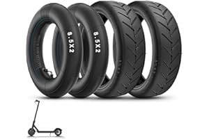 ‎AMITOR Amitor E Scooter Tyres 8 1/2 x2 with Thickened Tube, 50/75-6.1 Tyre and Tube Wear-Resistant, 8.5 Inch Tyre Tube E Scooter with Silver Valve 90° for Xiaomi Pro 2 M365 Pro 1S Mi3, Set of 2