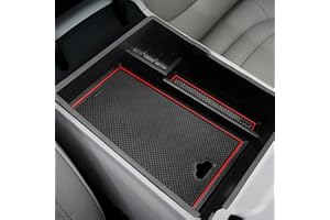 SXCY per Hyundai Tucson NX4 2022 Portaoggetti Bracciolo, Contenitore Centrale Organizer Scatola di Immagazzinaggio con tappetino antiscivolo Accessori Tucson NX4 (1 immagazzinaggio + 3 tappetini)