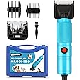 CGOLDENWALL Dog Clippers for Grooming 280W, 2000-6000RPM Stepless Speed Control, 3m Power Cord, Low Noise< 50DB, Ideal for Pets of All Coat Types, with 2 Blades & 2 Attachment Combs(3/6mm, 9/12mm)