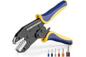 Haisstronica pinza crimpatrice per puntalini 0,25–10 mm² (AWG 24–8), pinza per puntalini, utensile di crimpatura per fili, pinza crimpatrice, pinza di pressatura