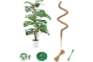 125cm Flexibler Moosstab für Monstera, Kokosfaser Rankhilfe mit Zubehör, Pflanzenstütze für Kletterpflanzen im Innenbereich Braun