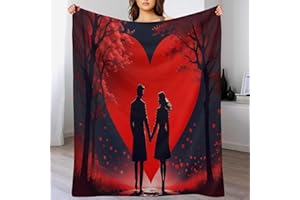 AAPZY Decke Romantisches Paar Decke, Warme Flannel Fleecedecke Als Sofadecke, Couchdecke, Sofaüberwurf Und Bettdecke, Weiche Wohndecke Für Couch Und Sofa （180×200cm）