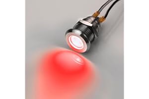 Metzler-Trade LED Kontrollleuchte mit M12 Gewinde und Edelstahlgehäuse Rot IP67 für 6–24V sichtbar auch bei Sonnenlicht seewasserfest langlebig für Auto Boot Industrie Modellbau