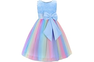 JerrisApparel Fiore Vestito Elegante Bambina Festa Cerimonia Damigella Abito