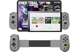 Megadream Game Controller for iPad/Tablet, Mobile Wireless Gamepad for iPhone Bluetooth RGB Telescopic Joystick for Android/iOS/PC/Smart Phones for 13-25 cm Perfect for COD (gray, D8)