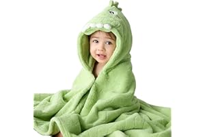 Fayscingo Baby Hooded Bath Towel for Kids Toddler Soft Warm Coral Fleece Absorbent Swaddle Blanket Swimming Poncho Towel, 120x80CM