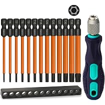 T7–T40 Torx-Schraubendreher-Bit-Set – 12-teilig, 150 Mm Lang, Magnetisch | Aus S2-Stahl, 1/4-Zoll-Sechskant